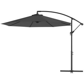 Outsunny 10' Cantilever Tilt Offset Patio Umbrella w/ UV & Water Safe Material & Cross Base (Weight Not Included), Gray
