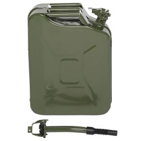 5 Gallon Jerry Fuel Can with Flexible Spout, Portable Jerry Cans Fuel Tank Steel Fuel Can, Fuels Gasoline for Cars, Trucks, Green