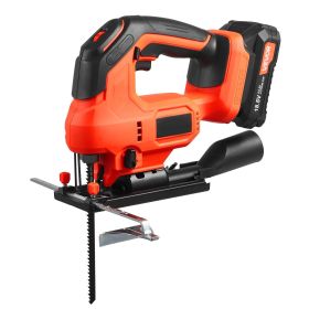 VEVOR Cordless Jig Saw, 20 V Brushless Motor, 3500 SPM Blade Speed, Cordless Jigsaw with 6 pcs Blades, LED Light, 6 Variable Speed, 0- 45° Bevel Cuts