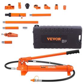 VEVOR 10 Ton Porta Power Kit, Hydraulic Ram with Pump, Car Jack with 4.6 ft/1.4 m Oil Hose, Bent Frame Repair Tool with Storage Case for Automoti