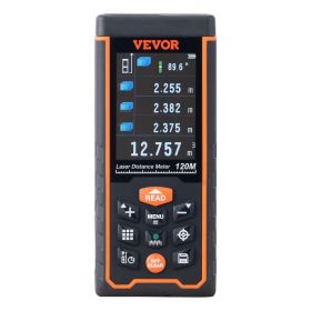 VEVOR Laser Measure, 400 ft, ±1/16'' Accuracy Laser Distance Measure with 100-Group Storage, ft/m/in/ft+in, 2.4'' Colorlit LCD Screen Laser Meter