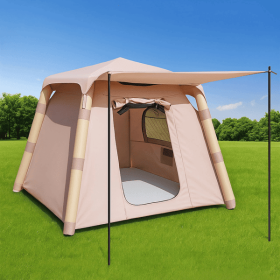 4-post Camping Tent 3-4 people easy to set up inflatable tent Luxury camping outdoor air blown tent, adult waterproof inflatable house tent