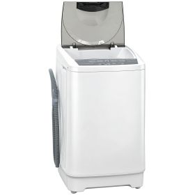 HOMCOM Compact Washer, Portable Washing Machine, Full Automatic Washer with 8 Programs and 6 Water Levels, White