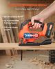 VEVOR Cordless Jig Saw, 20 V Brushless Motor, 3500 SPM Blade Speed, Cordless Jigsaw with 6 pcs Blades, LED Light, 6 Variable Speed, 0- 45° Bevel Cuts