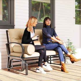 Outdoor Glider Bench (Option: Khaki-1205x605x305 mm)