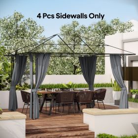 9.84' x 11.8' Gazebo Sidewall Set with Hooks/C-Rings (Option: Dark Gray-500x100x400 mm)
