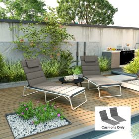 Foldable Chaise Lounge Cushion Set of 2 (Option: Charcoal Gray-690x360x370 mm)