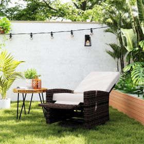 Outdoor Swivel Recliner Chair (Option: Khaki-760x680x565 mm)