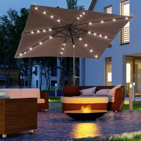 9' x 7' Solar Umbrella (Option: Brown-1840x155x160 mm)
