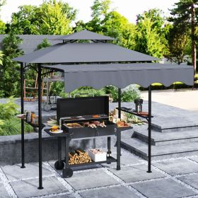 8' x 5' Outdoor Grill Gazebo (Option: Dark Gray-1300x300x250 mm)