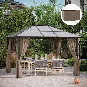 9.84' x 11.8' Gazebo Sidewall Set with Hooks/C-Rings (Option: Dark Brown-500x100x400 mm)