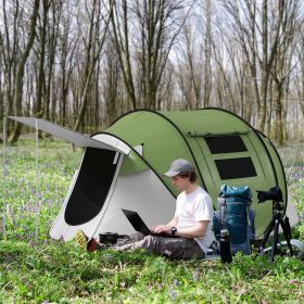 Pop Up Tent with Porch and Carry Bag (Option: Green-910x910x50 mm)