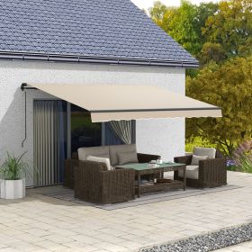 13' x 10' Retractable Awning (Option: Beige-1765x310x195 mm)