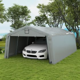 Carport 12' x 20' Portable Garage (Option: Light Gray-1950x380x130 mm)